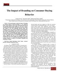 The influence of brand image on consumer buying behavior