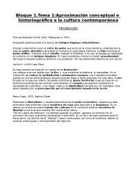 Historia de la Cultura Contemporánea Tema 1