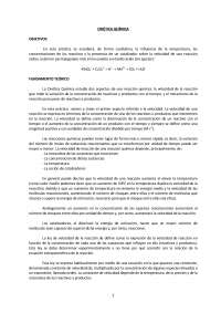 Tema 1 cinéticas de las reacciones irreversibles Cinética Quimica