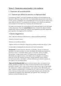 Tema 2: Trastornos atencionales y de conducta 1. Trastorn - Apuntes de ...
