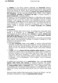 Struttura della Ballata - Docsity