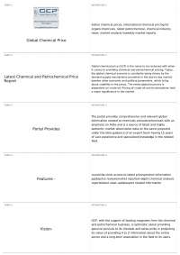 Global Chemical Price - Latest Chemical Prices News & Analysis | CHEM  - Chemical Crystallography