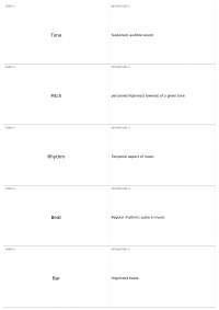 Music Theory Terms: Tone, Pitch, Rhythm, Melody, Harmony, Chords, Interval, Scale, Major S