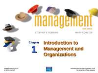 Principles of Management by Robbins chapter 01