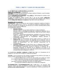 TEMA 2. OBJETO Y CLASES DE OBLIGACIONES 1.- EL OBJETO DE LA OBLIGAC ...