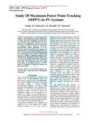 Study Of Maximum Power Point Tracking | Thesis Photovoltaic Systems ...