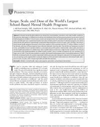 Scope, Scale, and Dose of the World’s Largest School-Based Mental Health Programs