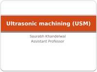 Ultra Sonic Machning Method