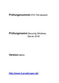 Prüfung 70-744-deutsch 