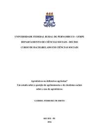 Agrotóxicos ou defensivos agrícolas? Um estudo sobre a posição de agrônomos/as e de cientistas sociais sobre o uso de agrotóxicos.