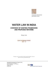 Water laws in india with provisions