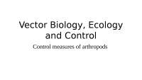 Introduction to Vector Biology, Ecology and Control