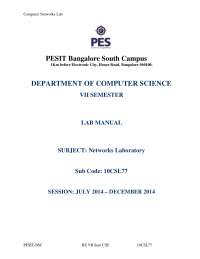 network lab manual For Computer Science and Information Science Engineering Students