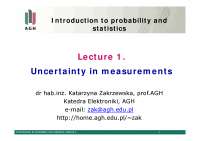 Uncertainty in Measurements