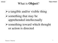Object-Oriented Analysis and Design (OOAD): Object Model