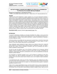 Estudo sobre o reaproveitamento da água de lavagem dos filtros eta gavião