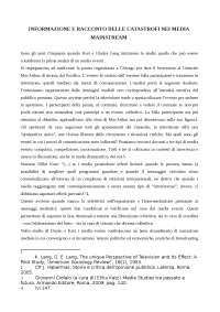 Informazione e racconto delle catastrofi nei media mainstream 