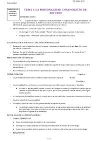 TEMA 1: LA PERSONALIDAD COMO OBJETO DE ESTUDIO INTRODUCCI - Apuntes de ...