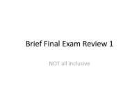 Human Anatomy Summary review 
