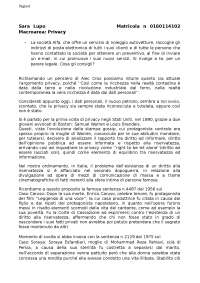 Tesina svolta sulla Privacy 