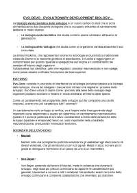 EVO DEVO - EVOLUTIONARY DEVELOPMENTAL BIOLOGY - Docsity