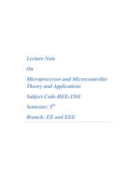 Lecture note on microprocessor and its interface - Docsity