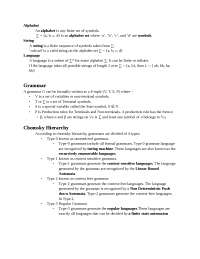 Formal Language Theory: Automata, Grammars, and Chomsky Hierarchy