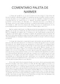 COMENTARIO DE LA PALETA DE NARMER