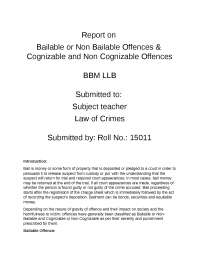 notes on bailable and non bailable offence