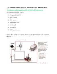How to control a dc motor using mosfet,and a variable resistance.