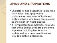 lipids and lipoproteins