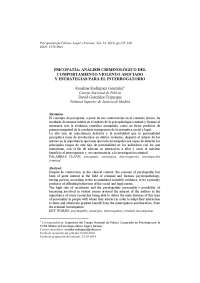 PSICOPATÍA: ANÁLISIS CRIMINOLÓGICO DEL COMPORTAMIENTO VIOLENTO ASOCIADO  Y ESTRATEGIAS PARA EL INTERROGATORIO 