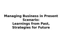 Managing Business: Learning from the Past and Strategies for the Future