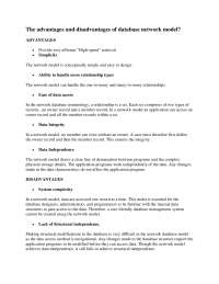 adv and disadv of data models in dbms