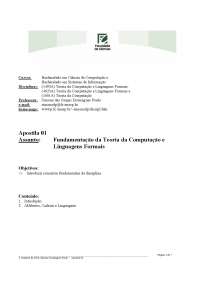 Linguagens Formais e Autômatos