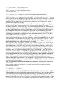 Un canone per il terzo millennio. 