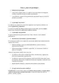 Resumen tema 1 del temario de Introducción a la Psicología - Resúmenes ...