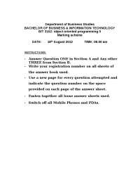 Revision questions Object Oriented programming - Docsity