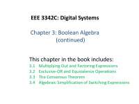 Boolean Algebra in Digital Systems: Multiplying Out, Factoring, and Simplification