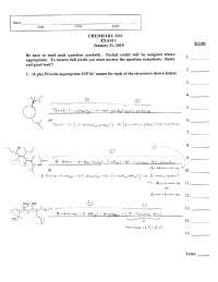 Modern Organic Chemistry I - Test One Solved | CHEM 2211 - Docsity