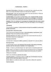 CRYPTOGRAPHY AND NETWORK SECURITY