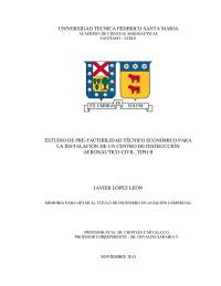 ESTUDIO DE PRE-FACTIBILIDAD TÉCNICO ECONÓMICO PARA LA INSTALACIÓN DE UN CENTRO DE INSTRUCCIÓN AERONÁUTICO CIVIL TIPO II