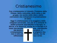 Power Point: Le cinque religioni - Cristianesimo