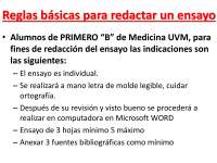 REGLAS PARA GENERAR UN ENSAYO