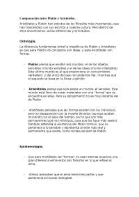 COMPARACIÓN ENTRE ARISTOSTELES Y PLATON