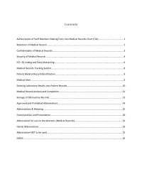 medical record department guidlines and records access policy