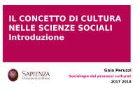 La Concezione di Cultura nelle Scienze Sociali