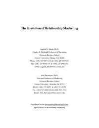 The evolution of Relationship Marketing