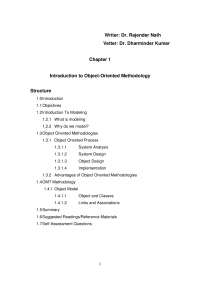 Object oriented modelling and design notes