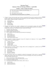 Business Policy and Strategy